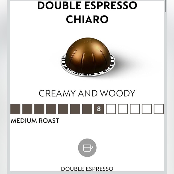 Nespresso Capsules Vertuo, Double Espresso Chiaro, Medium Roast 30 Count - Picture 2 of 8